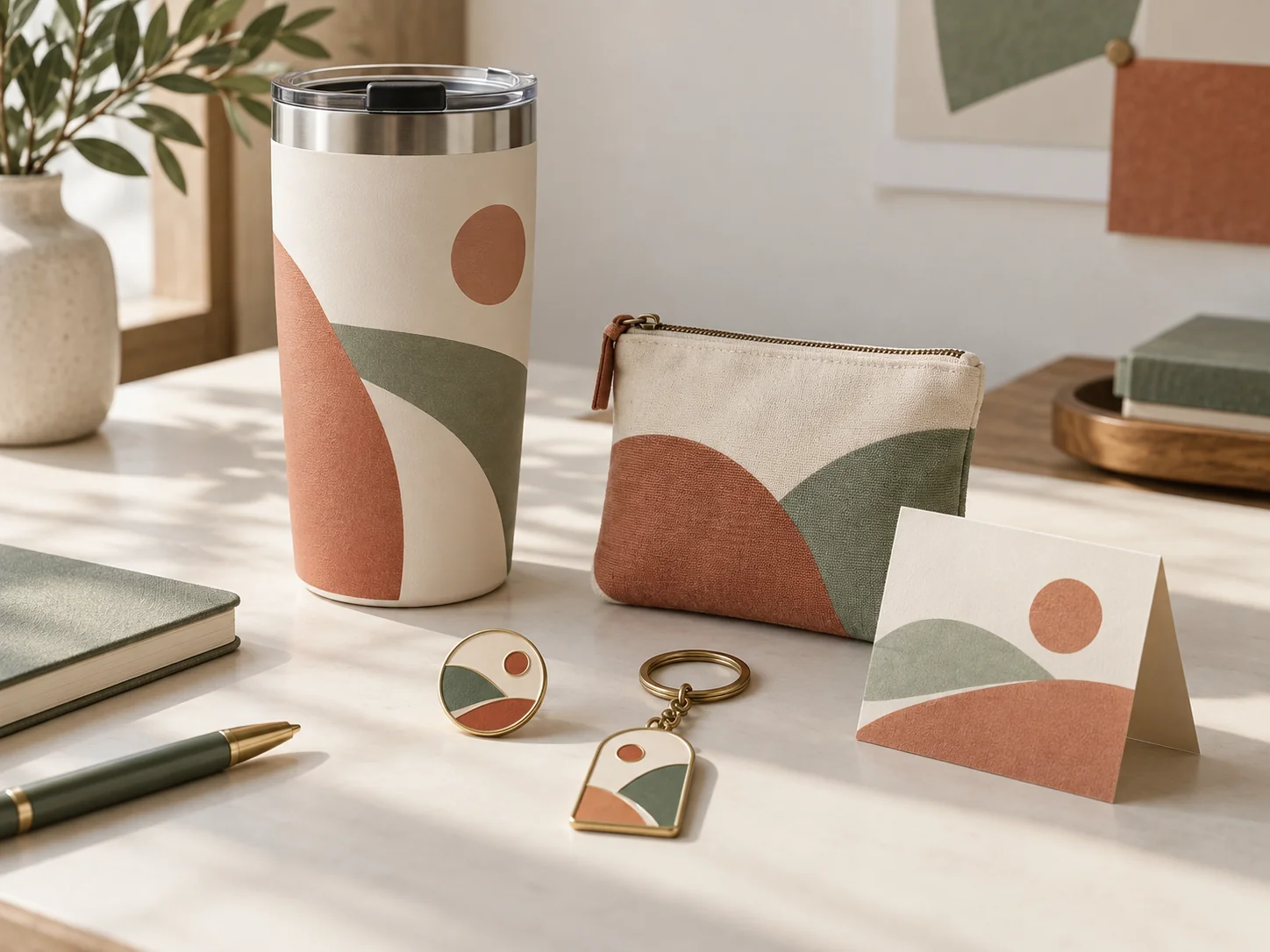 A coordinated campaign merchandise collection with practical and collectible products
