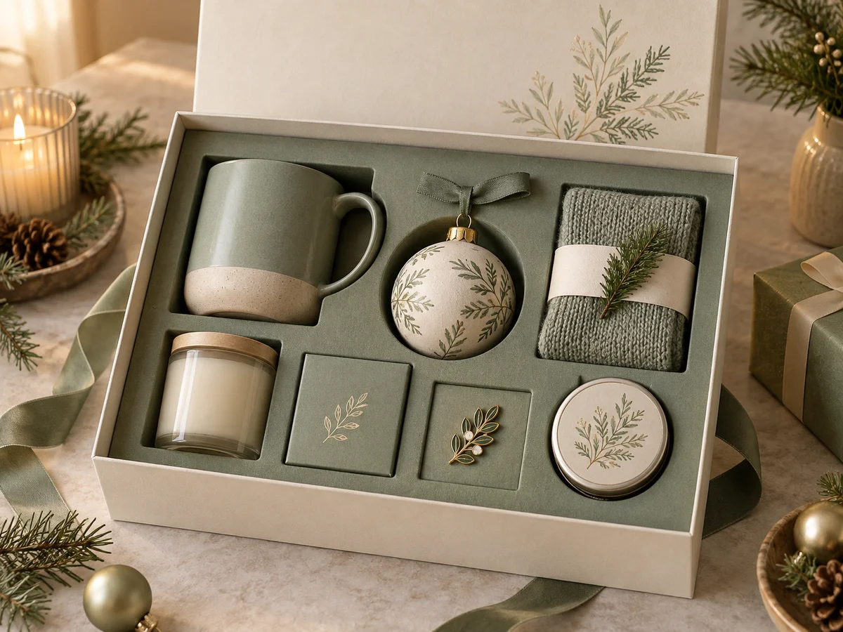Premium seasonal multi-product gift set with rigid box and insert