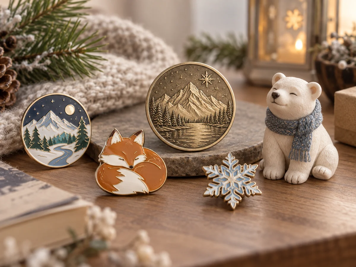 Winter pin, coin and figure collection for a limited seasonal release