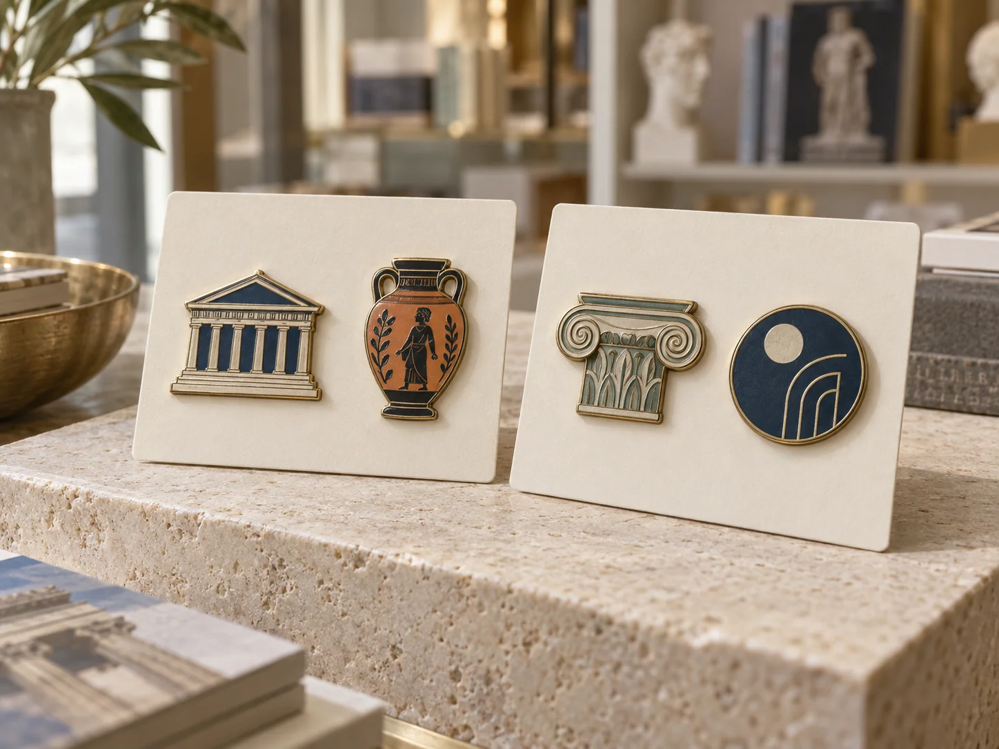 Pins & Badges format for custom museum merchandise