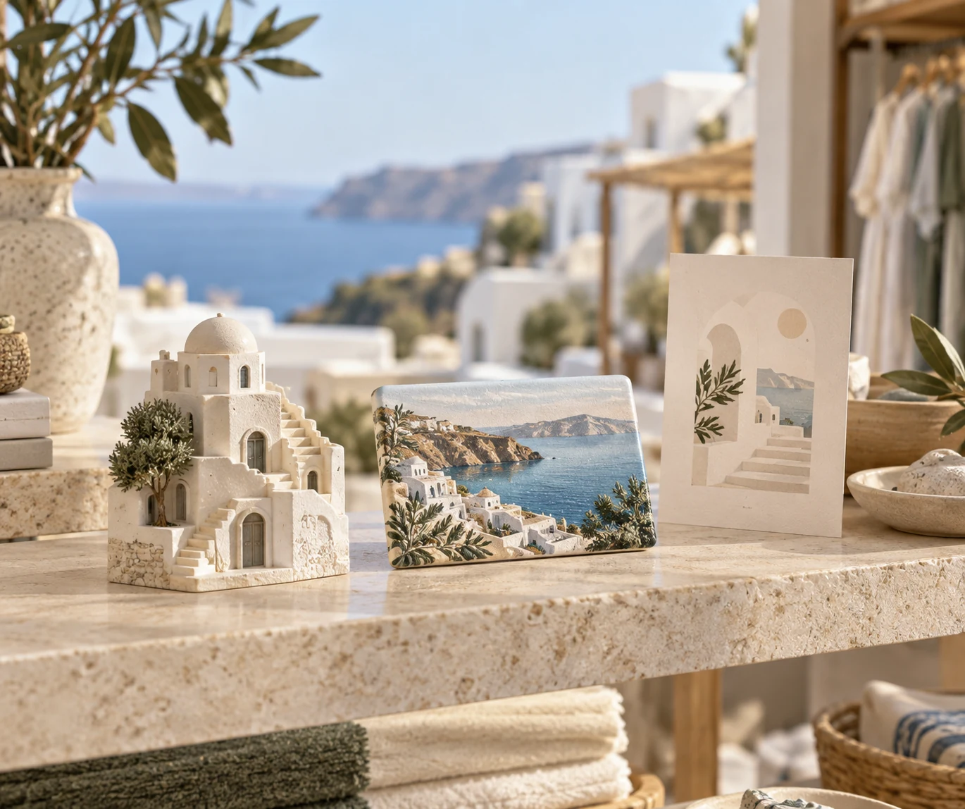 Coordinated destination keepsakes inspired by premium coastal resort architecture and landscape