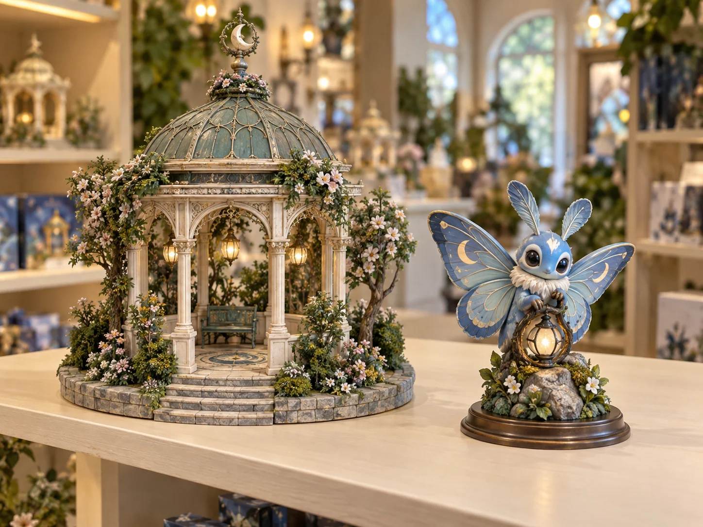 Figures & Miniatures merchandise shown in an original themed park retail setting
