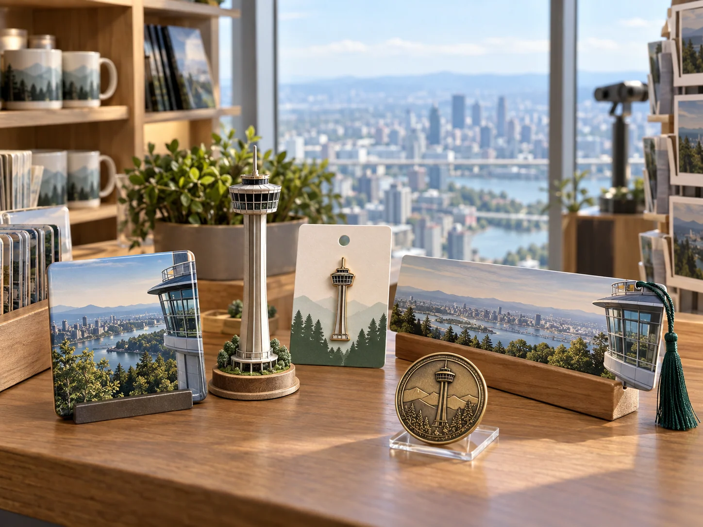 Observation attraction merchandise arranged around a memorable visitor experience