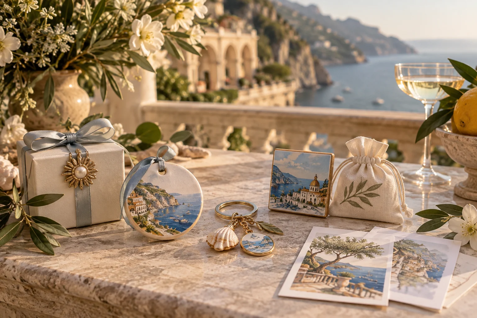 Destination celebration keepsakes combining venue identity with guest gifting.