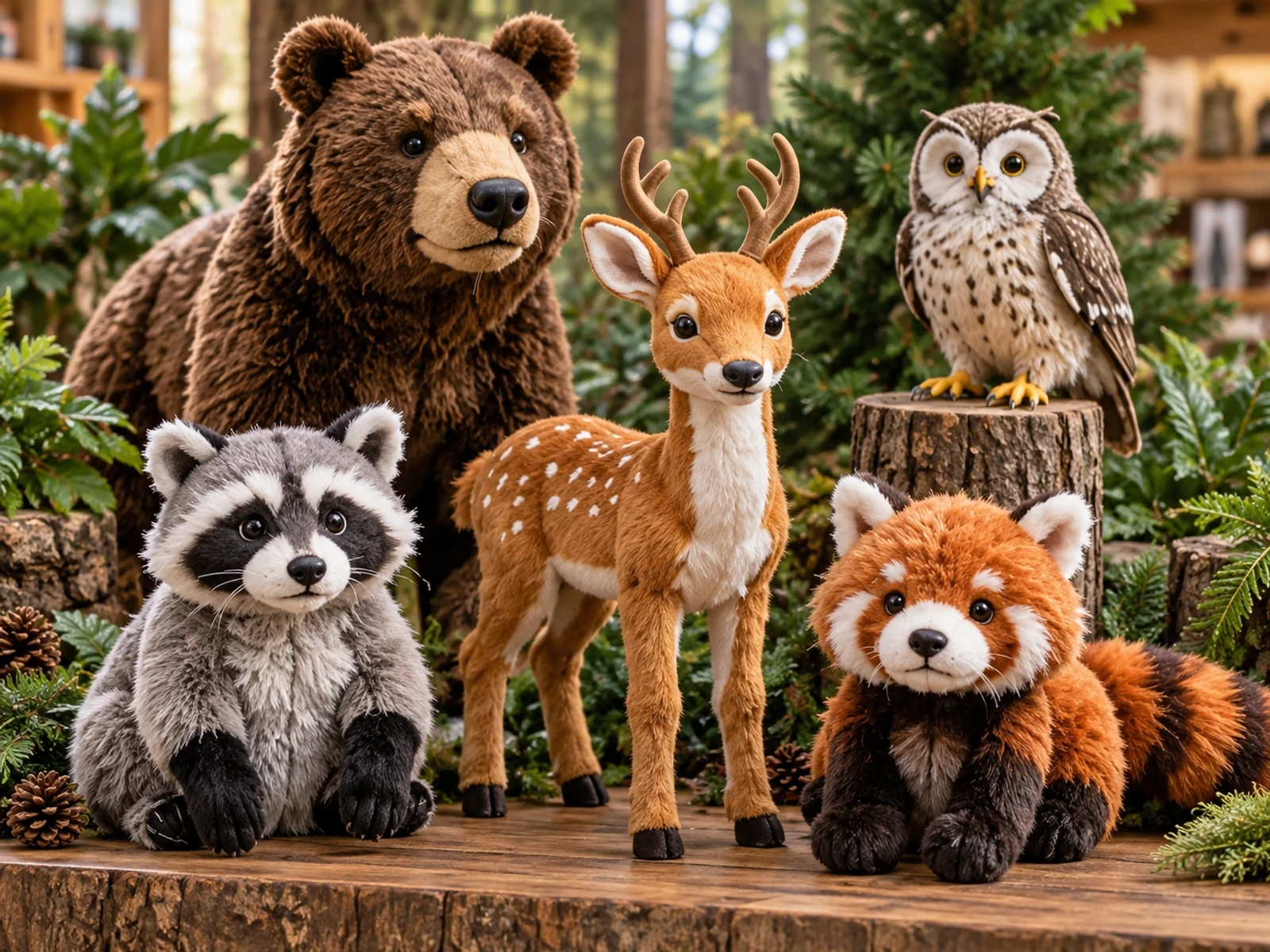 A forest habitat story connecting several wildlife species in an educational collection