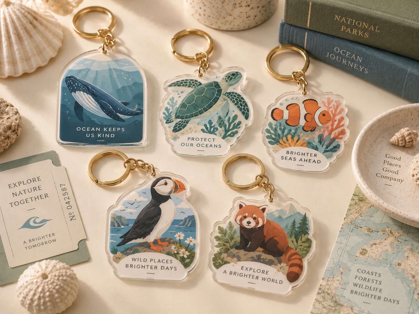 Wildlife acrylic keychains
