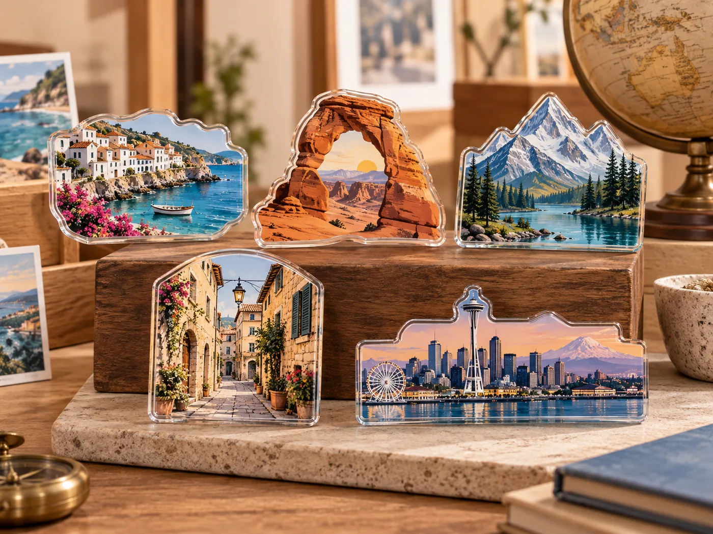 Custom acrylic magnets for souvenir and retail collections