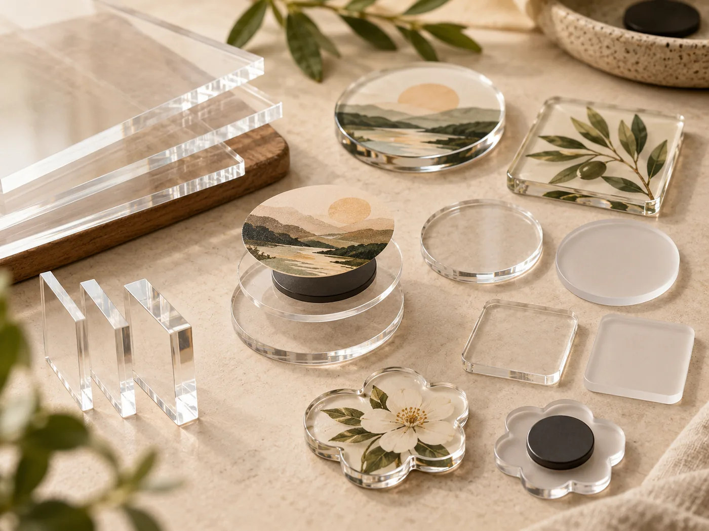 Acrylic magnet material and print options