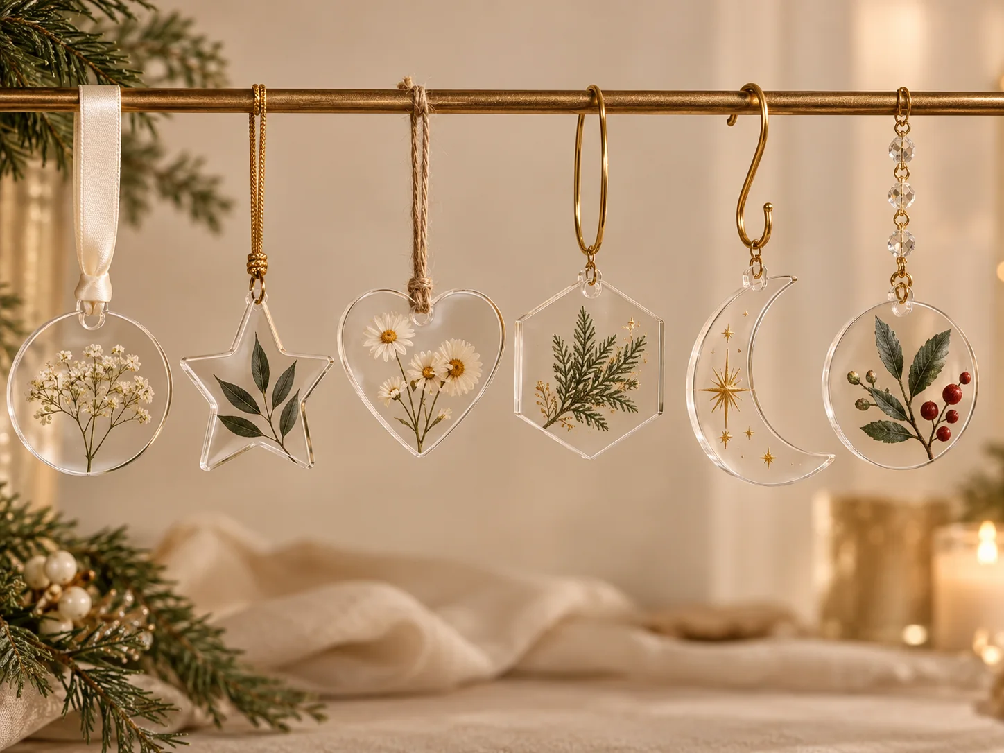 Coordinated acrylic ornament and merchandise collection