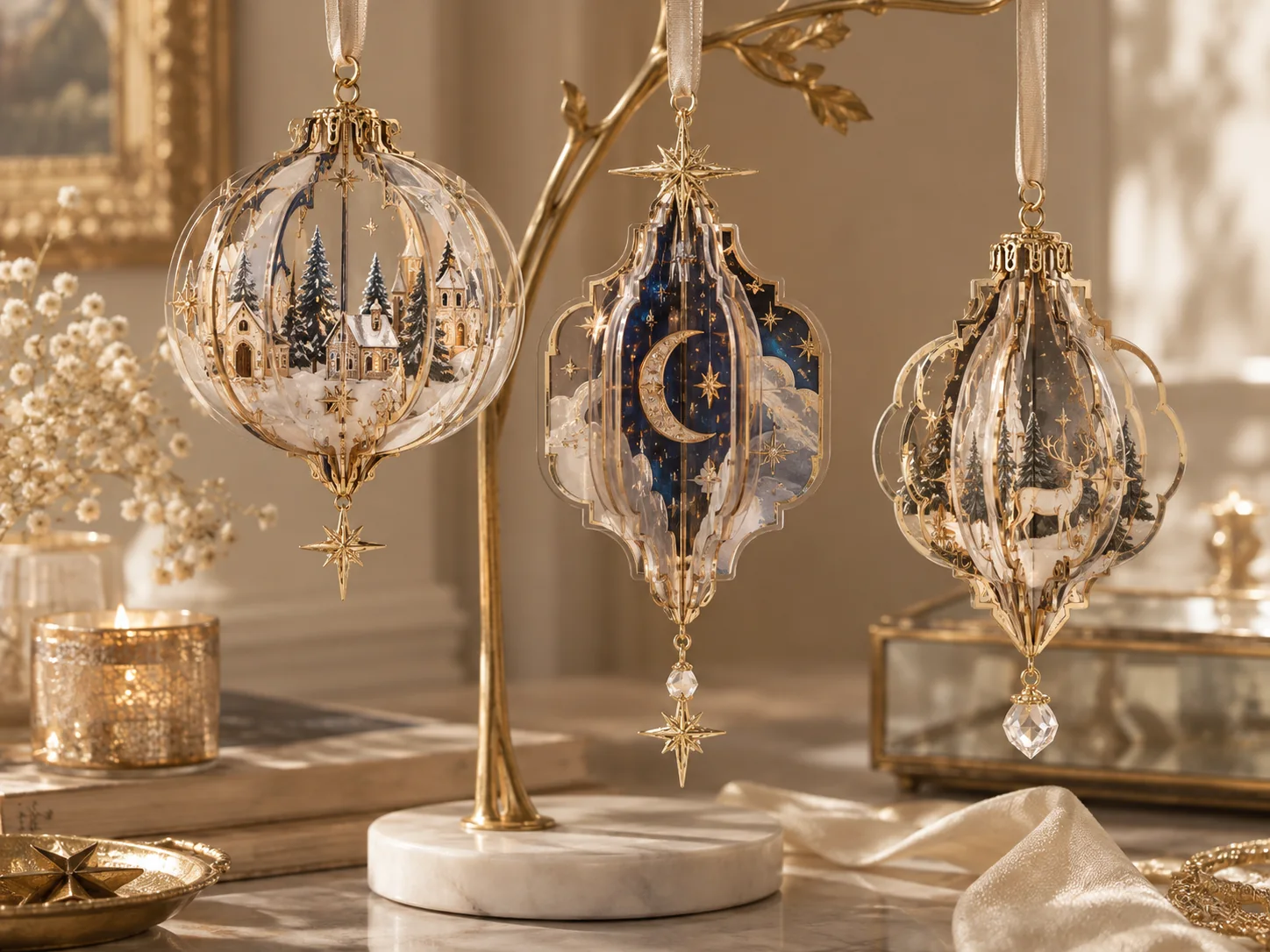 Dimensional acrylic ornaments