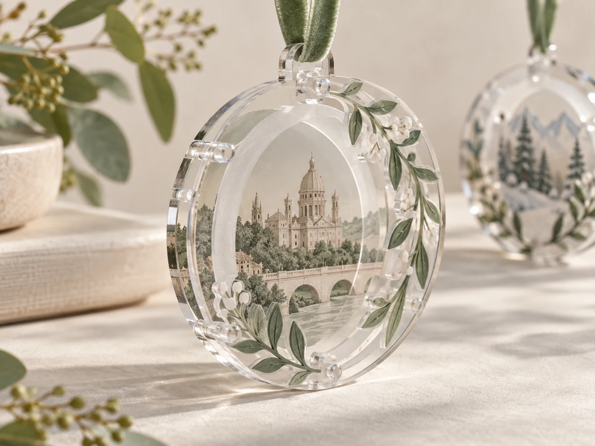 Layered acrylic ornaments