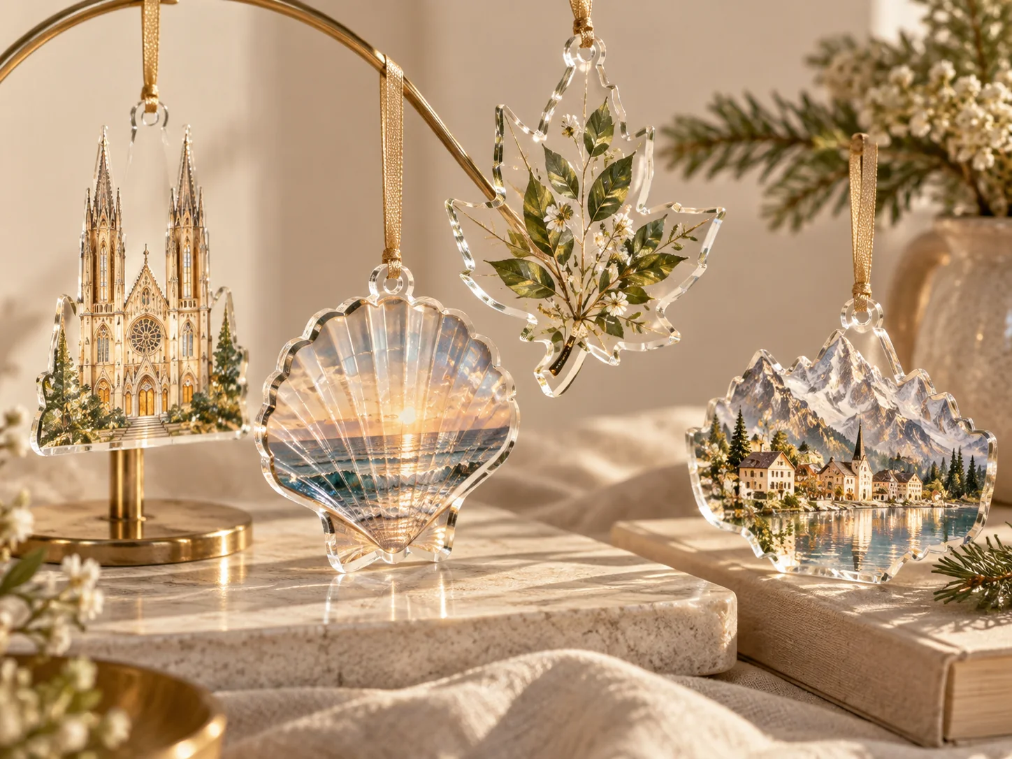 Custom shaped acrylic ornaments