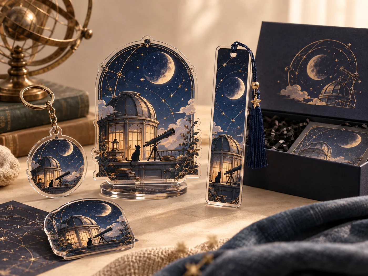 Acrylic standee collection developed from one visual idea