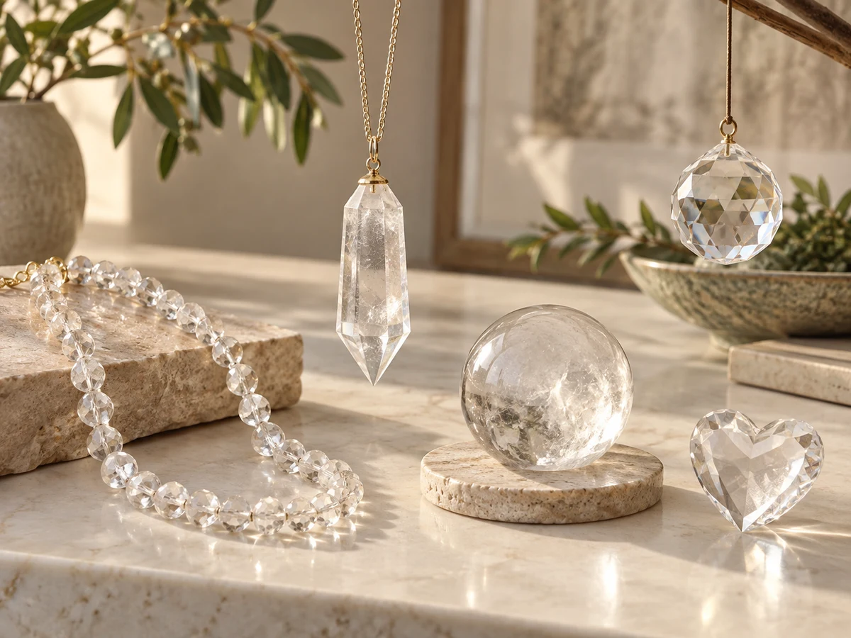 Coordinated crystal bead, ornament, desk object and gift collection