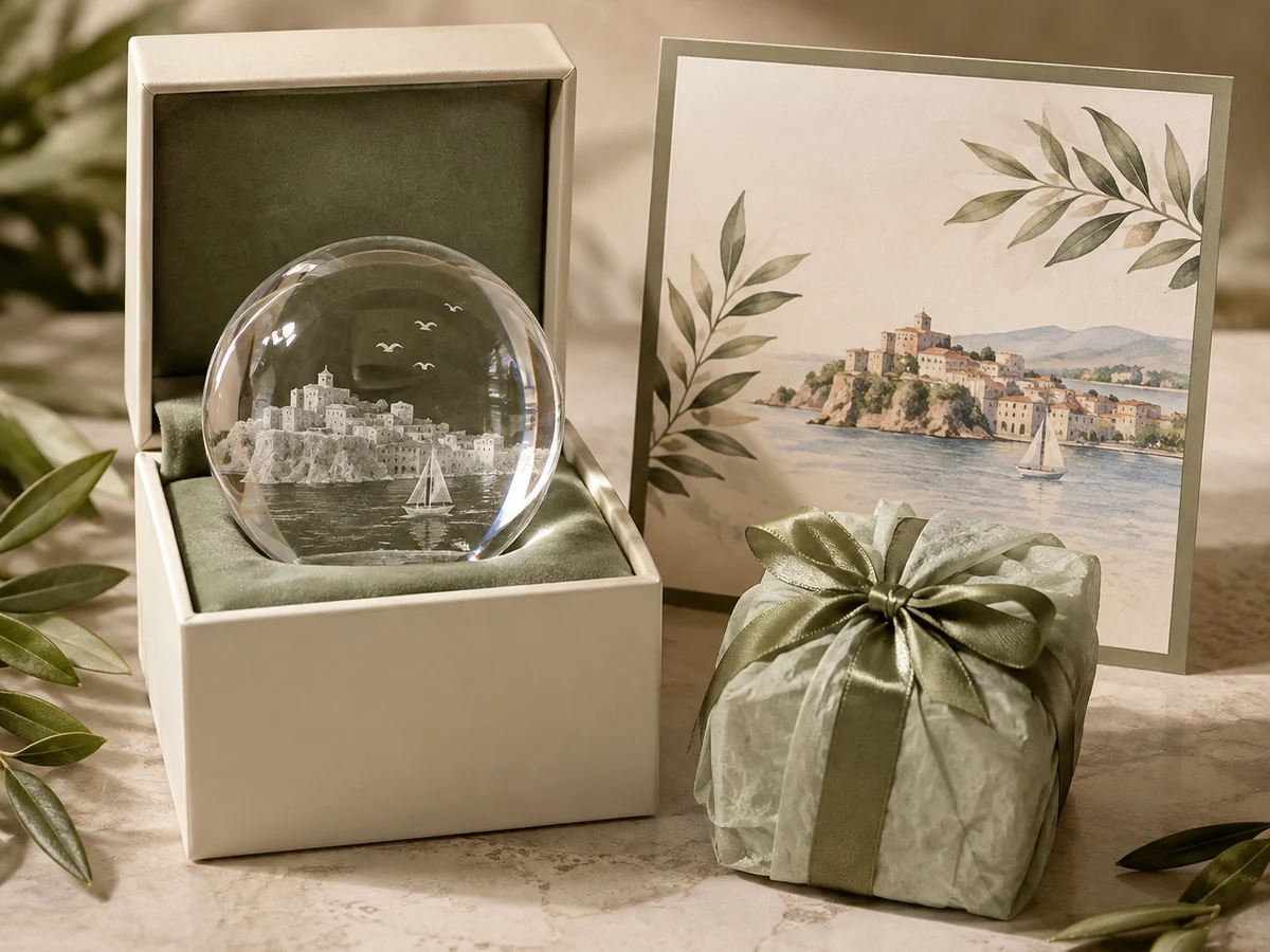 Boxed commemorative crystal gift and collectible piece
